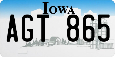 IA license plate AGT865