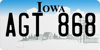 IA license plate AGT868