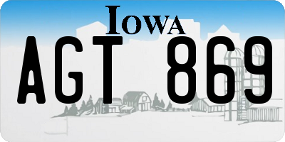 IA license plate AGT869