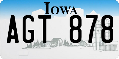 IA license plate AGT878