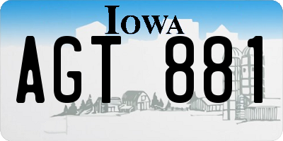 IA license plate AGT881