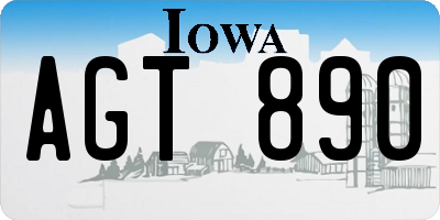 IA license plate AGT890
