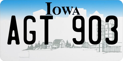IA license plate AGT903