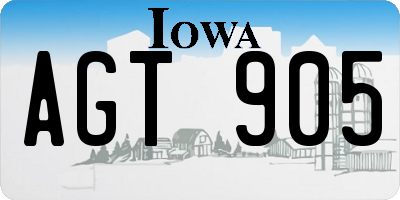 IA license plate AGT905