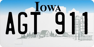 IA license plate AGT911