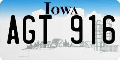 IA license plate AGT916
