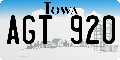 IA license plate AGT920