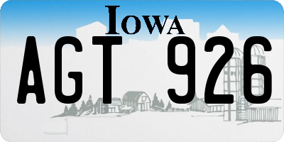 IA license plate AGT926
