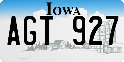 IA license plate AGT927