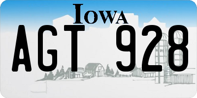 IA license plate AGT928