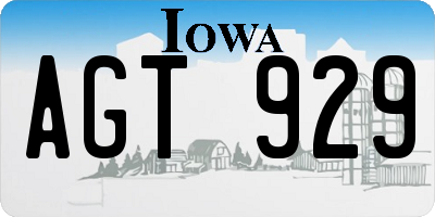 IA license plate AGT929
