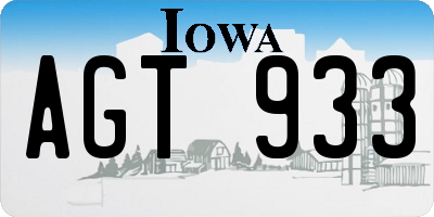 IA license plate AGT933