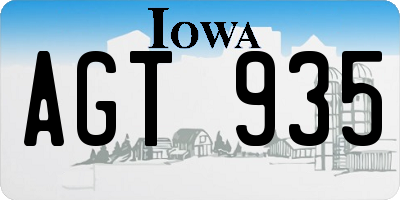 IA license plate AGT935