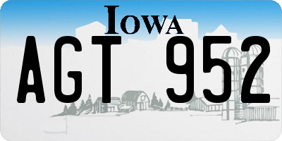 IA license plate AGT952