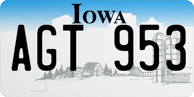IA license plate AGT953