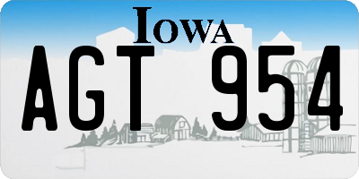 IA license plate AGT954
