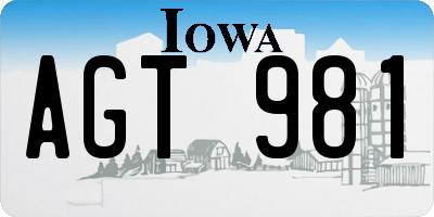 IA license plate AGT981