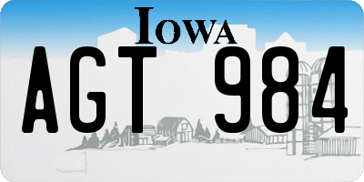 IA license plate AGT984