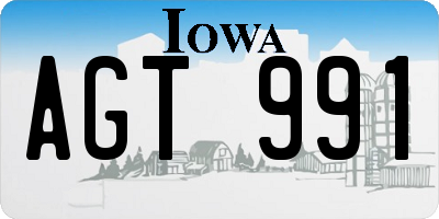 IA license plate AGT991