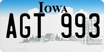 IA license plate AGT993