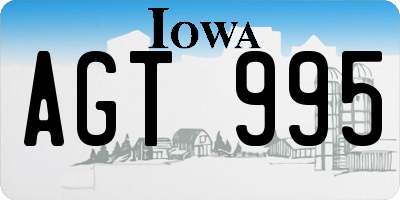 IA license plate AGT995