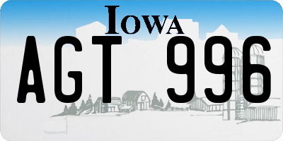 IA license plate AGT996