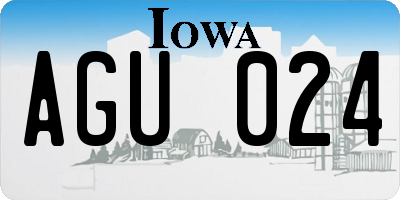 IA license plate AGU024