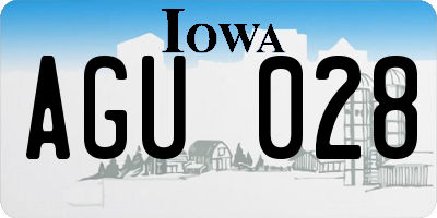 IA license plate AGU028