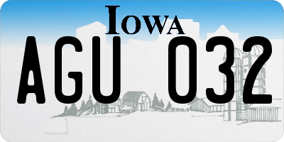 IA license plate AGU032