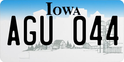 IA license plate AGU044