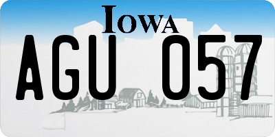 IA license plate AGU057