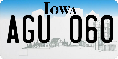 IA license plate AGU060