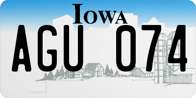 IA license plate AGU074