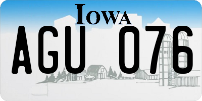 IA license plate AGU076