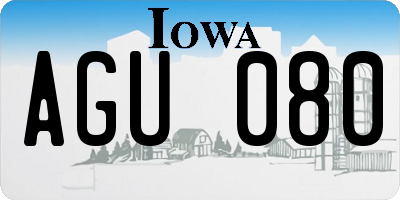IA license plate AGU080