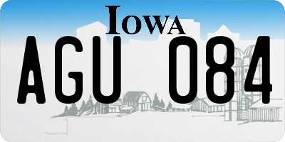 IA license plate AGU084