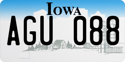 IA license plate AGU088