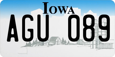 IA license plate AGU089