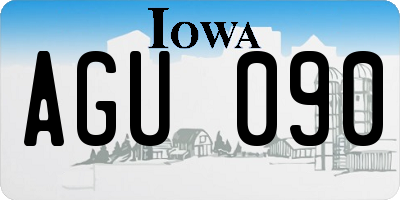 IA license plate AGU090