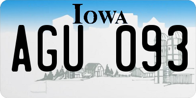 IA license plate AGU093