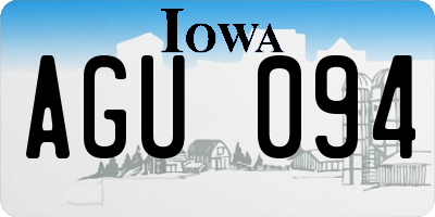 IA license plate AGU094
