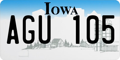 IA license plate AGU105