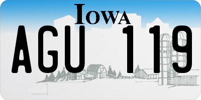 IA license plate AGU119