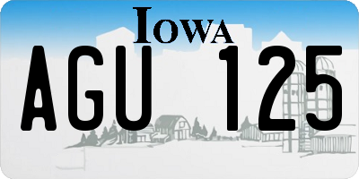 IA license plate AGU125