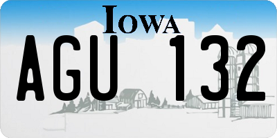 IA license plate AGU132