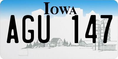 IA license plate AGU147