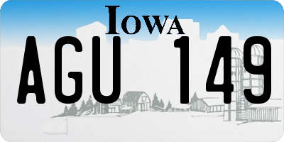 IA license plate AGU149