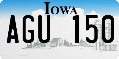IA license plate AGU150