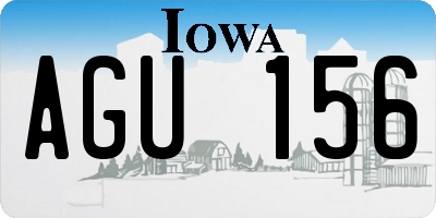 IA license plate AGU156