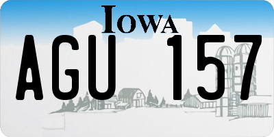 IA license plate AGU157